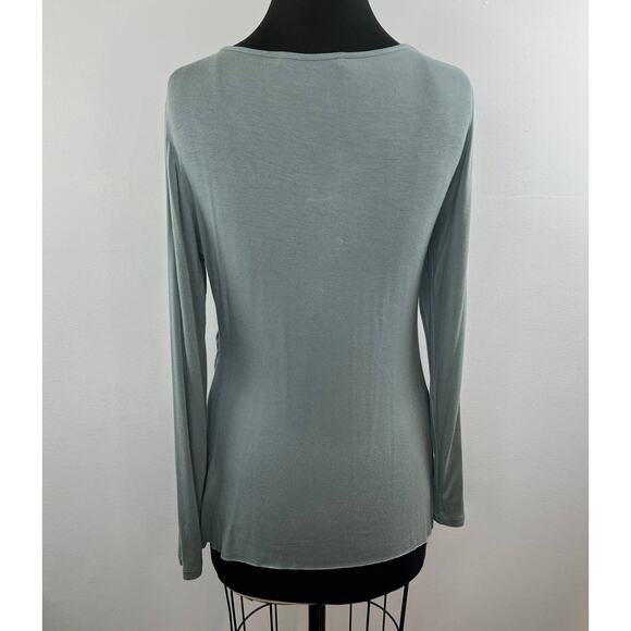 Peruvian Connection Blue Cowl Neck Long Sleeve Pullover Tunic Top Size S Small - Picture 4 of 7